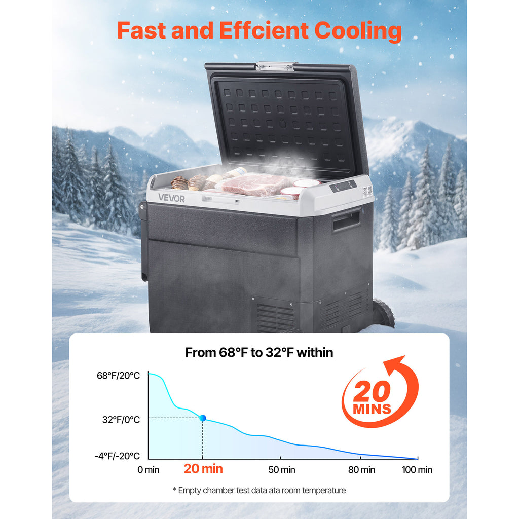Vevor 12v car refrigerator portable freezer 63.4 qt electric cooler for camping