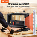 【DealsForYouDays】VEVOR Thickness Planer, Single Speed, 13" Width Worktable Benchtop Planer, Two-Blade, 15-Amp 1800W Powerful Motor, 12" Extended Infeeding Table, Low Noise for both hard & soft wood material removal