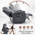 Faux leather electric lift lounge chair, suitable for the elderly and adults, electric massage heating lounge chair, with remote control and cup holder, holiday gifts, special choice for elders
