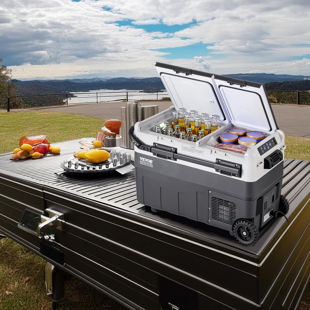 VEVOR 50L 12V 110V AC car refrigerator freezer compressor with 2 freezers and 2 refrigerators - suitable for home and car