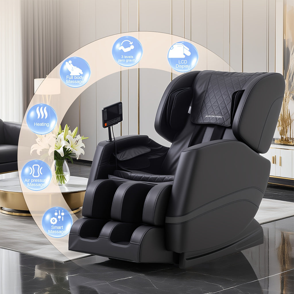 The MC50AC01BK-G2 Full Body Zero Gravity Massage Chair is equipped with 14 fixed rollers, waist heating, foot roller massage and touch screen. The perfect relaxing gift for moms, dads and parents, ideal for a back massage