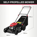 21-Inch self-propelled gasoline lawn mower with 165cc four-stroke engine, suitable for rear-wheel drive gasoline-powered lawn mowers in large yards and hillsides, three-in-one function of collecting grass/collecting grass bags/side rows, 6-speed height