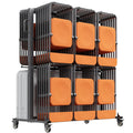 【DealsForYouDays】VEVOR Folding Chair Rack, 800 LBS Capacity, Heavy-duty Chair Cart for 84 Chairs/ 12 Tables+42 Chairs, Dual-layer Chair Storage Dolly with Rubber Wheels and Holders, Large Chair Holder, Matte Black