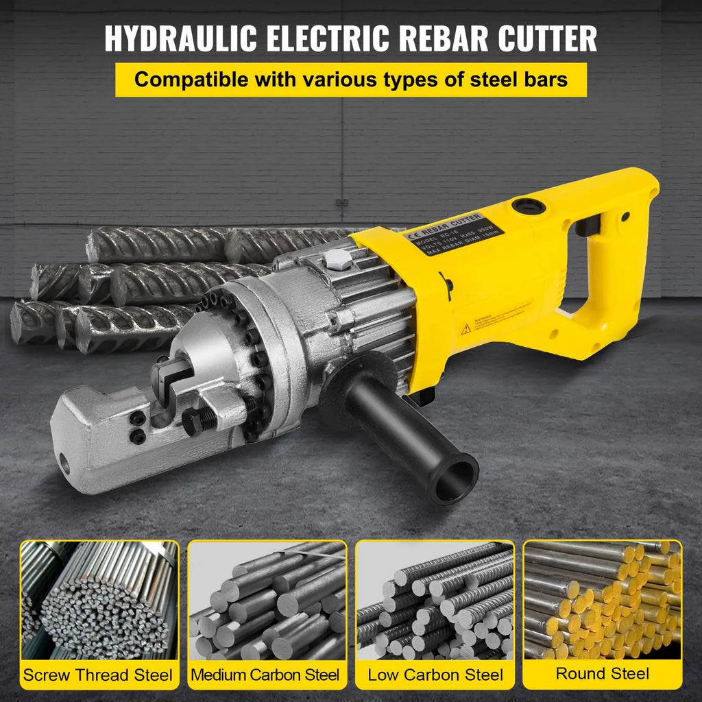 【DealsForYouDays】VEVOR Electric Rebar Cutter, 900W Portable Electric Hydraulic Rebar Cutter, Cutting up to 5/8 Inch #5 4-16mm Rebar within 3 Seconds,110V,with Easy to Carry Stainless Box