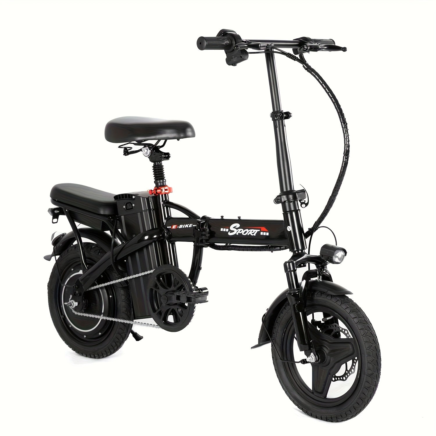 650W folding electric bicycle, 48V 10.5Ah removable lithium battery, fashionable 14-inch foldable commuter electric bicycle, unisex