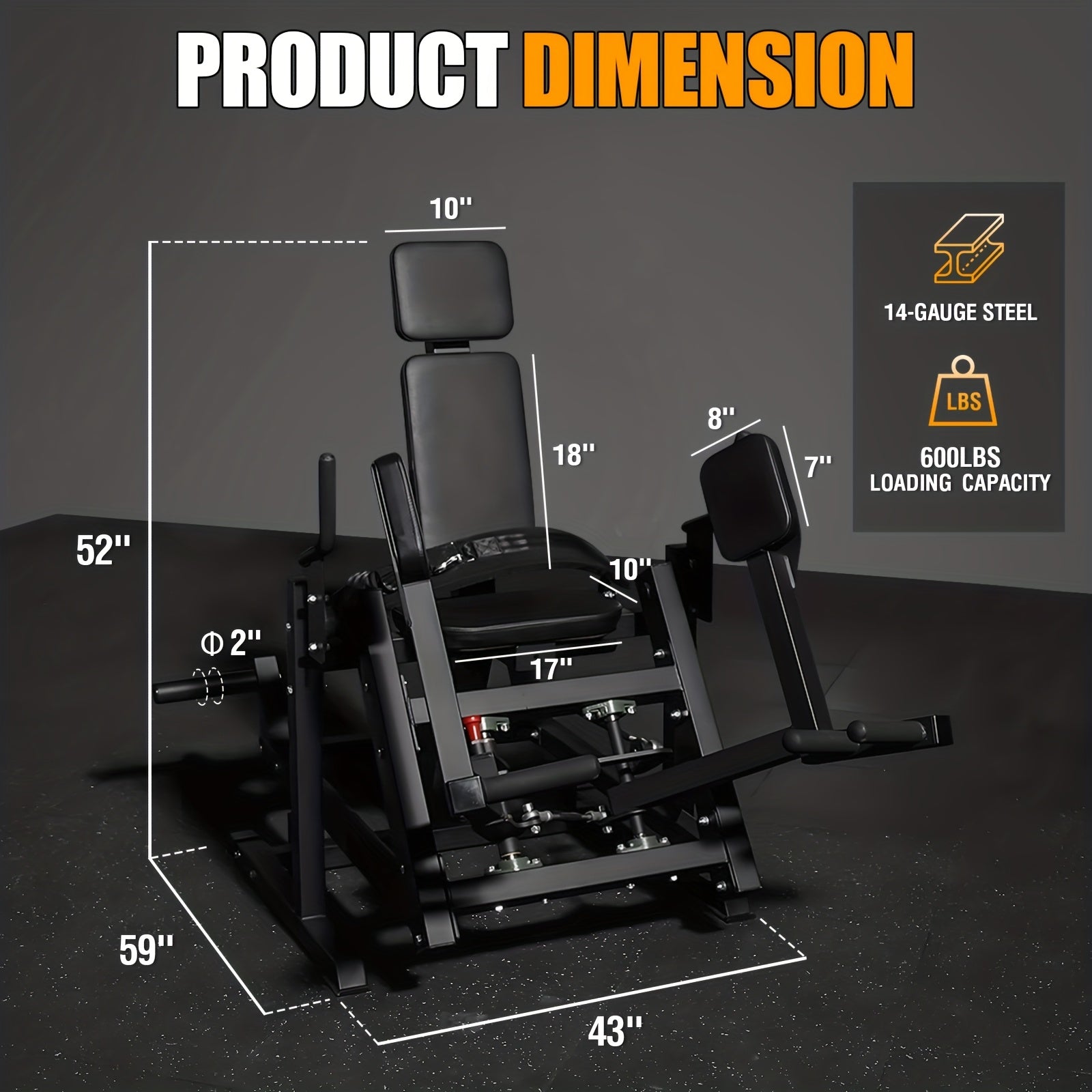 3D Butt Abduction Device with Butt Push Capability, Tilt Butt Abduction Device with Dual Start Position, Butt Workout Machine with Enhanced Thigh Pad, Designed for 600 Lb Weight Limit