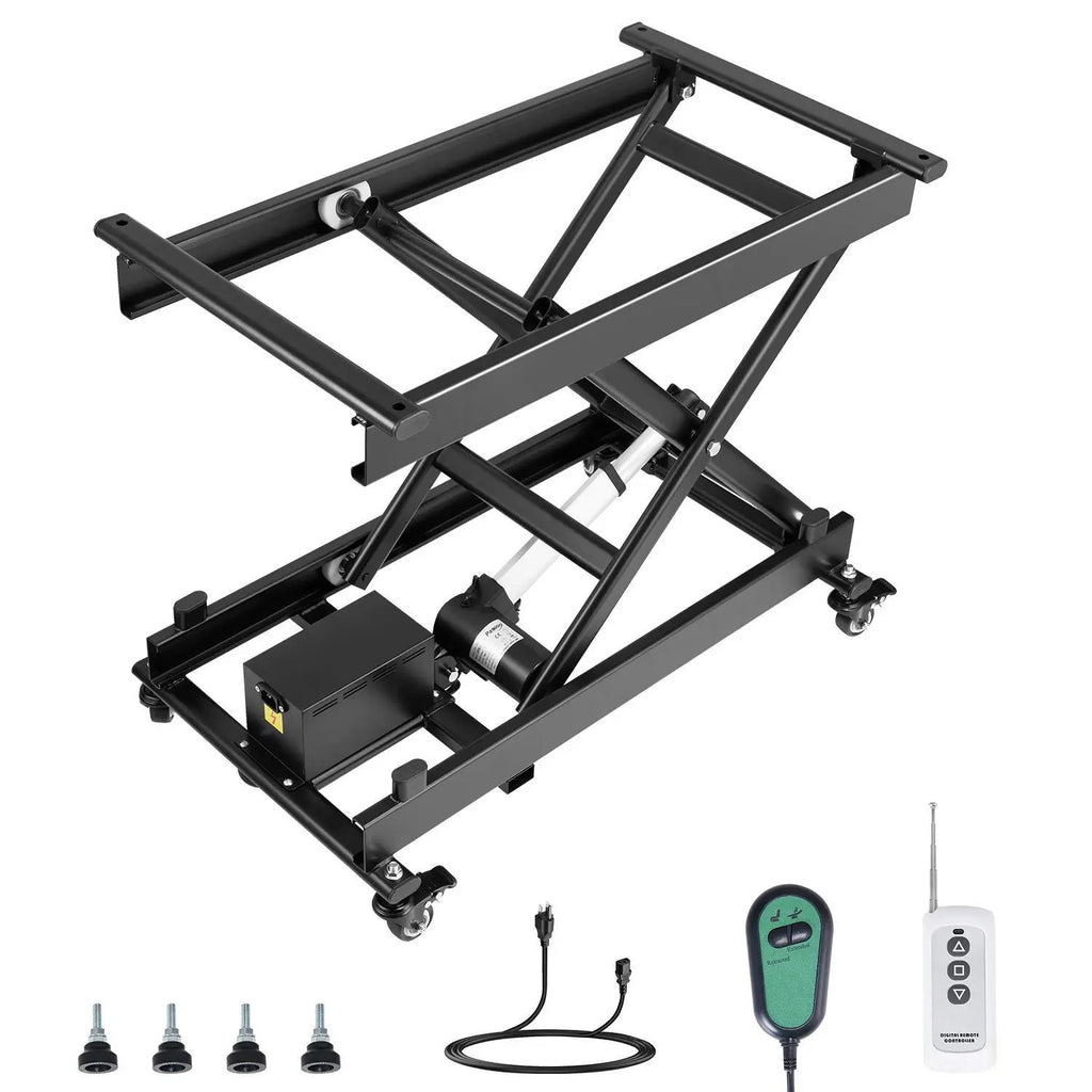 【DealsForYouDays】VEVOR 28" Electric Lift Table Single Scissor Electric Lifting Platform 330 lbs 4 Wheel