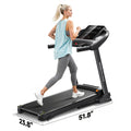 Home treadmill with slope self-folding wireless connection running mat, 8.0 mph speed, 300-pound weight-bearing home fitness treadmill