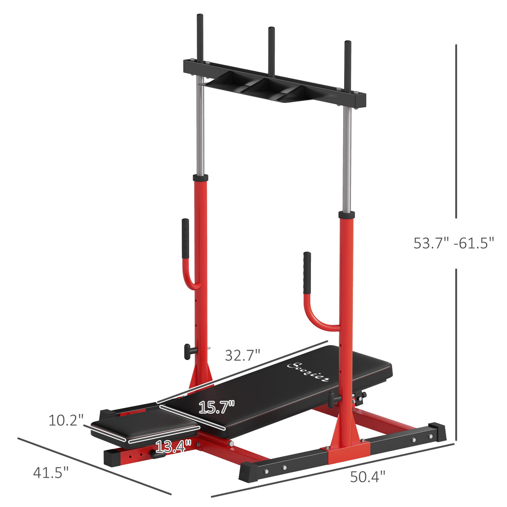 Vertical Leg Press, 660 lb capacity, leg strength machine with adjustable leg, back and head position, suitable for home gym, 2 "Olympic disc compatible, red