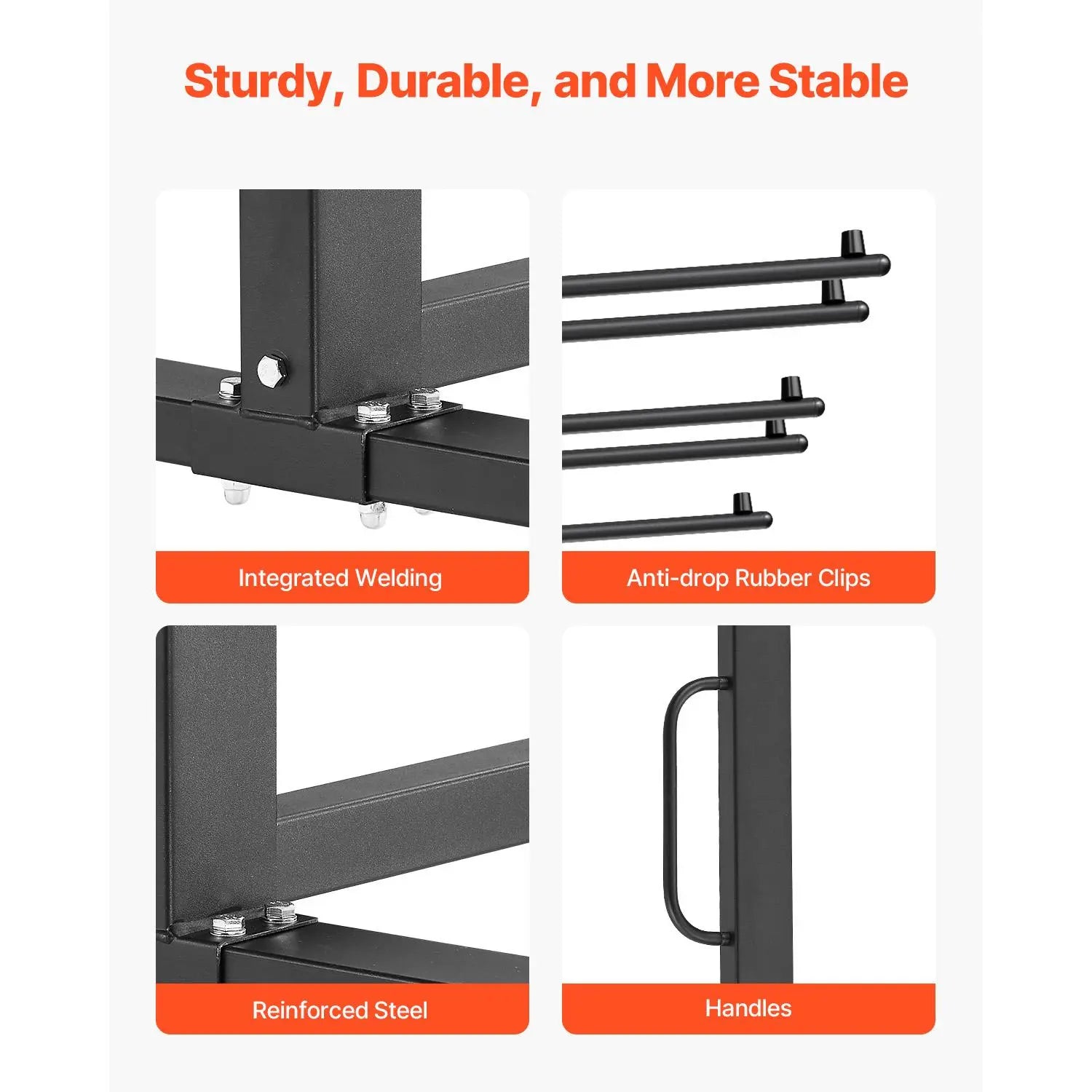 【DealsForYouDays】VEVOR Folding Chair Rack, 800 LBS Capacity, Heavy-duty Chair Cart for 84 Chairs/ 12 Tables+42 Chairs, Dual-layer Chair Storage Dolly with Rubber Wheels and Holders, Large Chair Holder, Matte Black