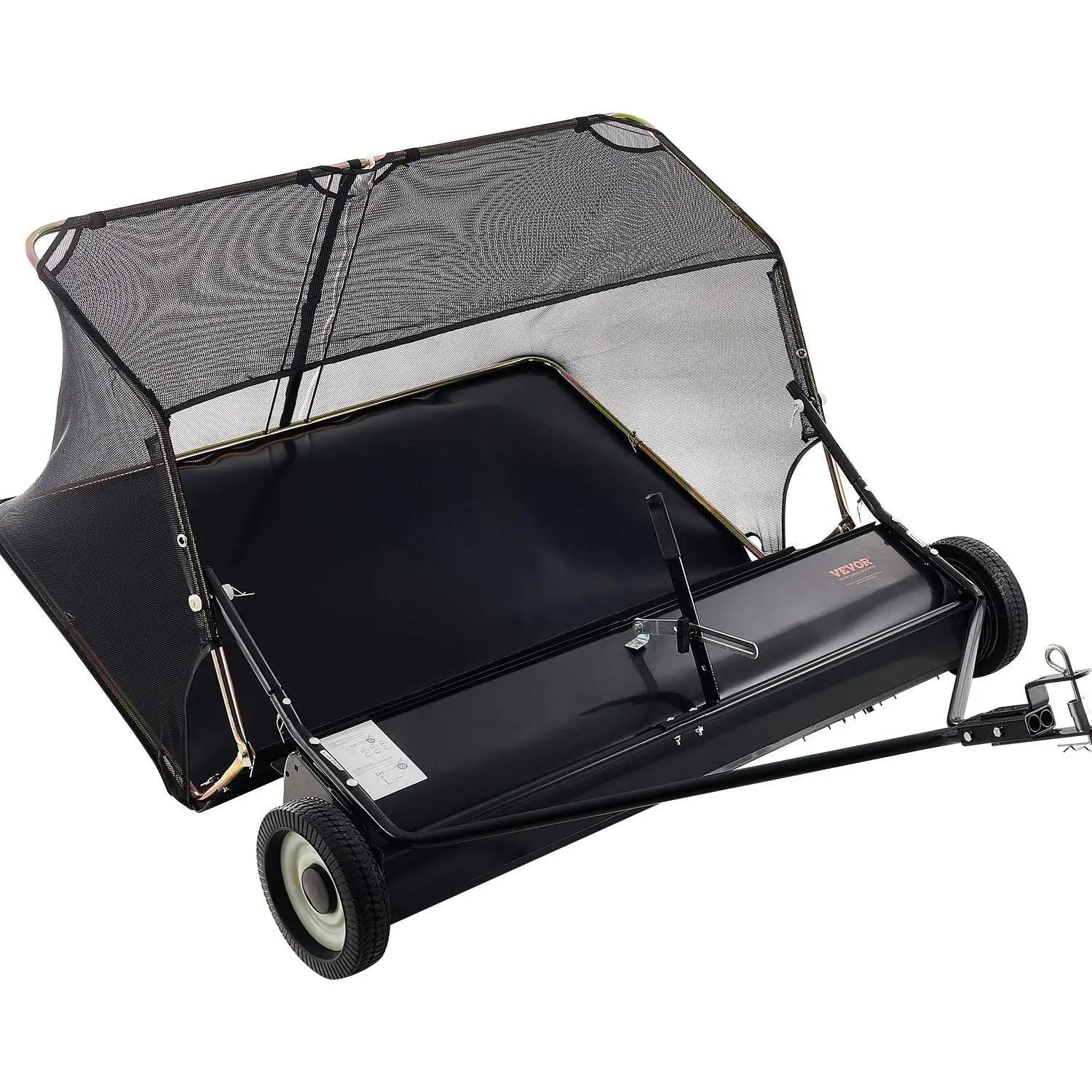 【DealsForYouDays】VEVOR 52 in Tow Behind Lawn Sweeper, 26 cu.ft. Large Yard Sweeper, Adjustable Sweeping Height, Heavy Duty Leaf & Grass Collector with Dumping Rope, Pull Behind Sweepers for Debris Grass Clippings