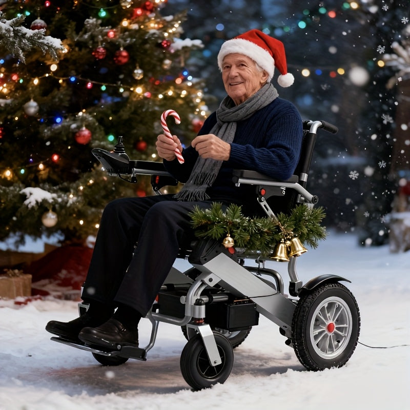 Men's gift, Christmas gift, adult electric wheelchair, lightweight foldable portable all-terrain electric wheelchair, safe, comfortable and durable design, load-bearing capacity 264 pounds, my disability aids for the elderly