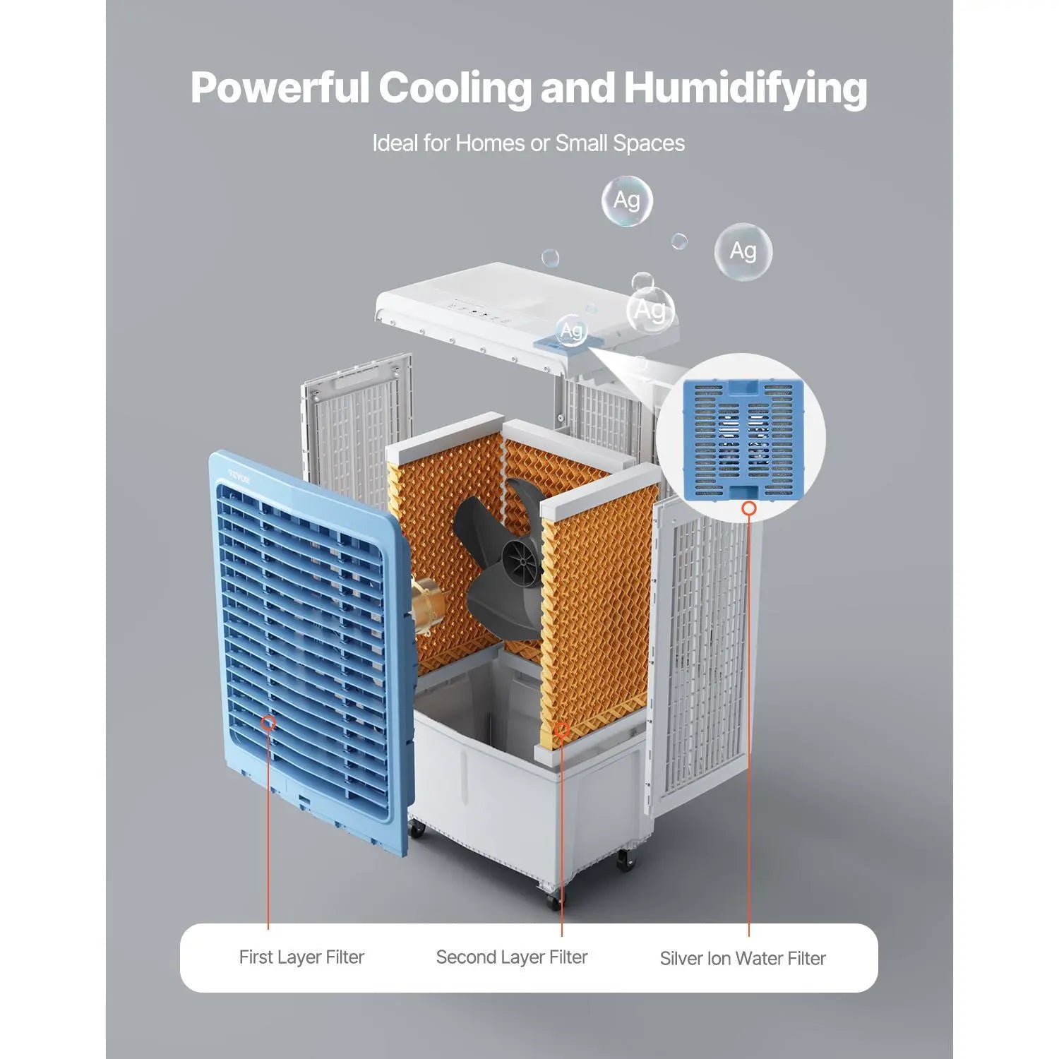 【DealsForYouDays】VEVOR Evaporative Air Cooler 4129 CFM with 12.7 Gal Water Tank Portable Swamp Cooler