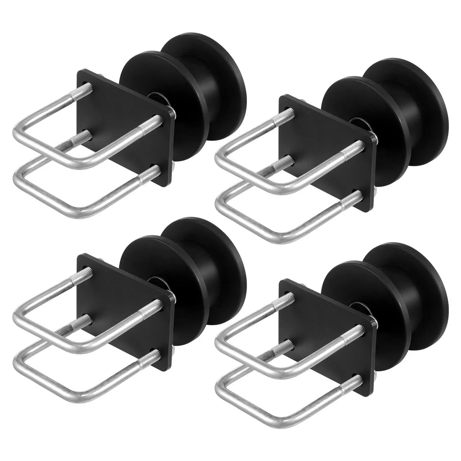 【DealsForYouDays】VEVOR Sliding Gate Kit, Rolling Gate Hardware Kit w/ H-Shaped Wheel Groove for Cantilever Sliding Gates and Rolling Door, Sliding Gate Rollers w/ 4 Track Wheels, Heavy Duty Sliding Roller,Black