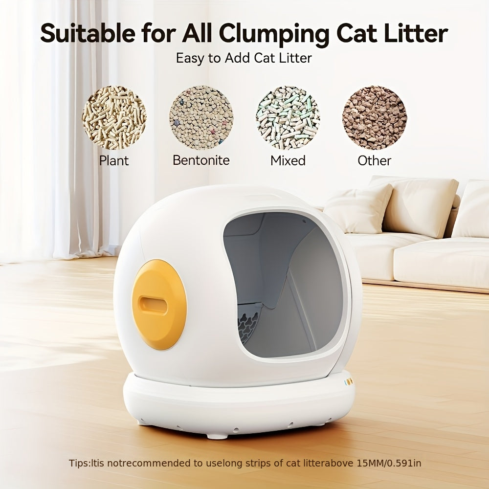 Meowant intelligent self-cleaning automatic cat litter box, APP control, large capacity suitable for multi-cat families, low entrance easy to enter and exit, safe anti-pinch protection, deodorant and leak-proof silent operation, Christmas Gift