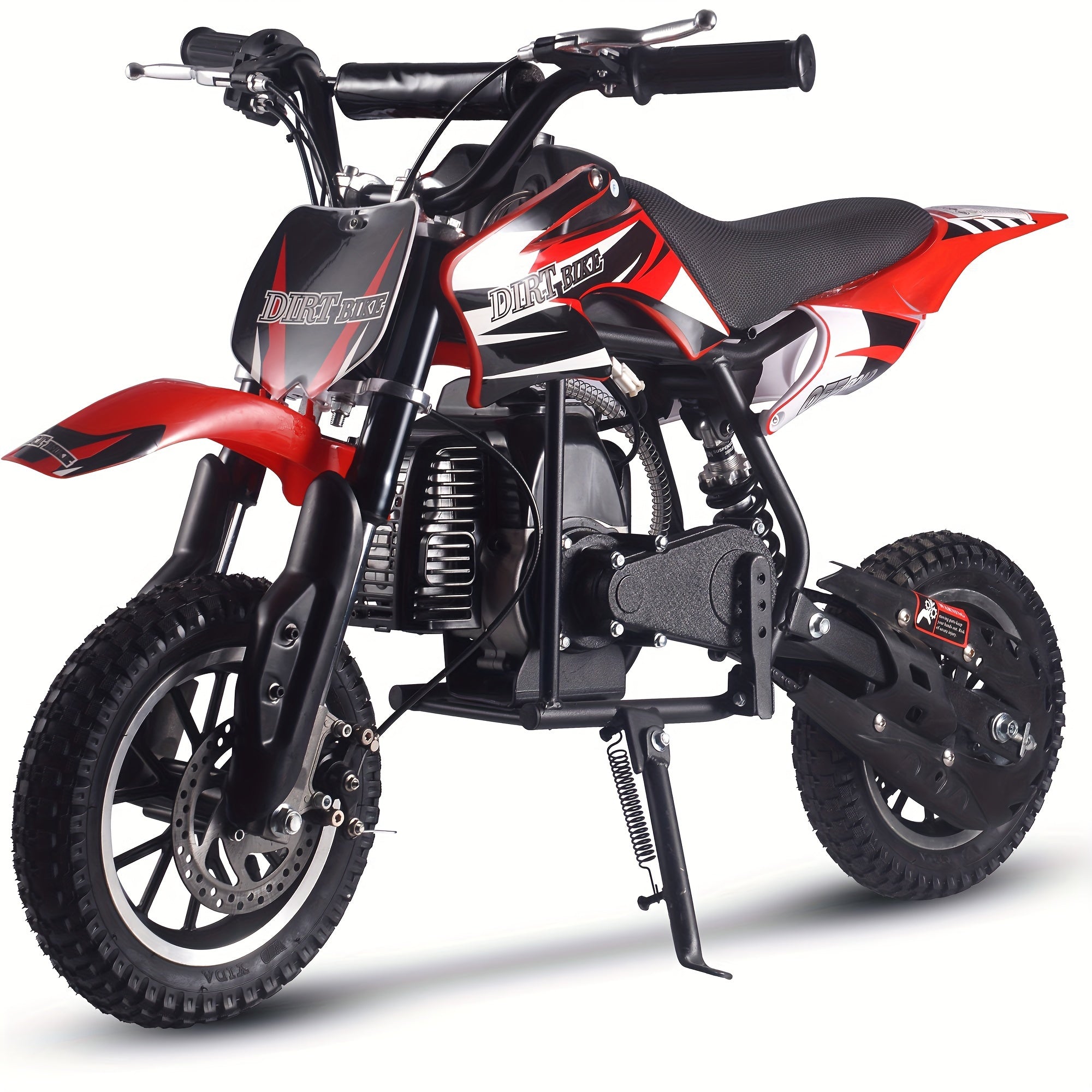 Gas oil motorcycle, off-road motorcycle, 49 CC two-stroke gas oil motorcycle (model: DB001), top speed: 20 Mph, EPA certified, with rear suspension, kill stop switch, disc brake. Surprise gift, battery free