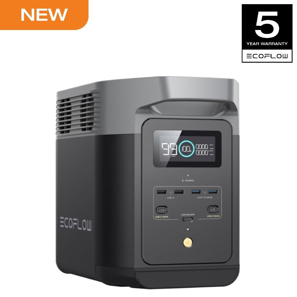 EcoFlow DELTA 2 950 mobile power supply, 950Wh LiFePO4 battery life for 10 years, 80 minutes 100% charging, 1800W AC output power supply, can be used as a solar power bank for home backup power or outdoor camping and RV (solar panel SKU optional)