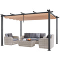 【DealsForYouDays】VEVOR 10'x13' Outdoor Retractable Pergola with Canopy, Aluminum Pergola with Retractable Canopy, Modern Pergola with Sun Shade Canopy for Patios, Gardens, Decks, Backyards (Beige)