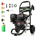 4200PSI Press Washer, 2.9GPM Commercial Gas-Powered Washer, 212cc 7.0 HP Engine, Includes 23.67oz Cleaning Fluid Tank, 5 QC Nozzles, 25 'Hose