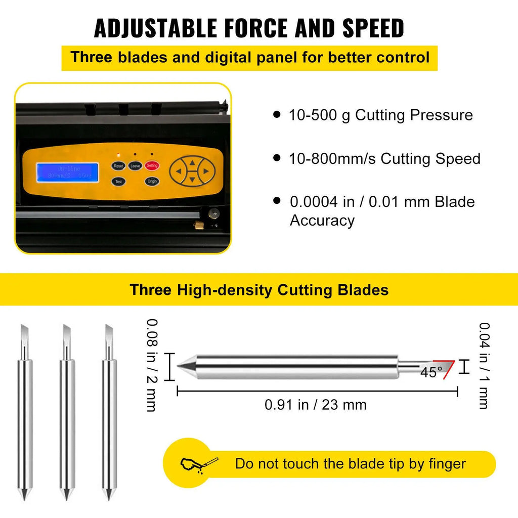 【DealsForYouDays】VEVOR Vinyl Cutter Machine, Upgraded 28 Inch Paper Feed Cutting Plotter Bundle, Adjustable Force & Speed Vinyl Printer with Powerful Stepper Motors, Signmaster Software Compatible with Windows System