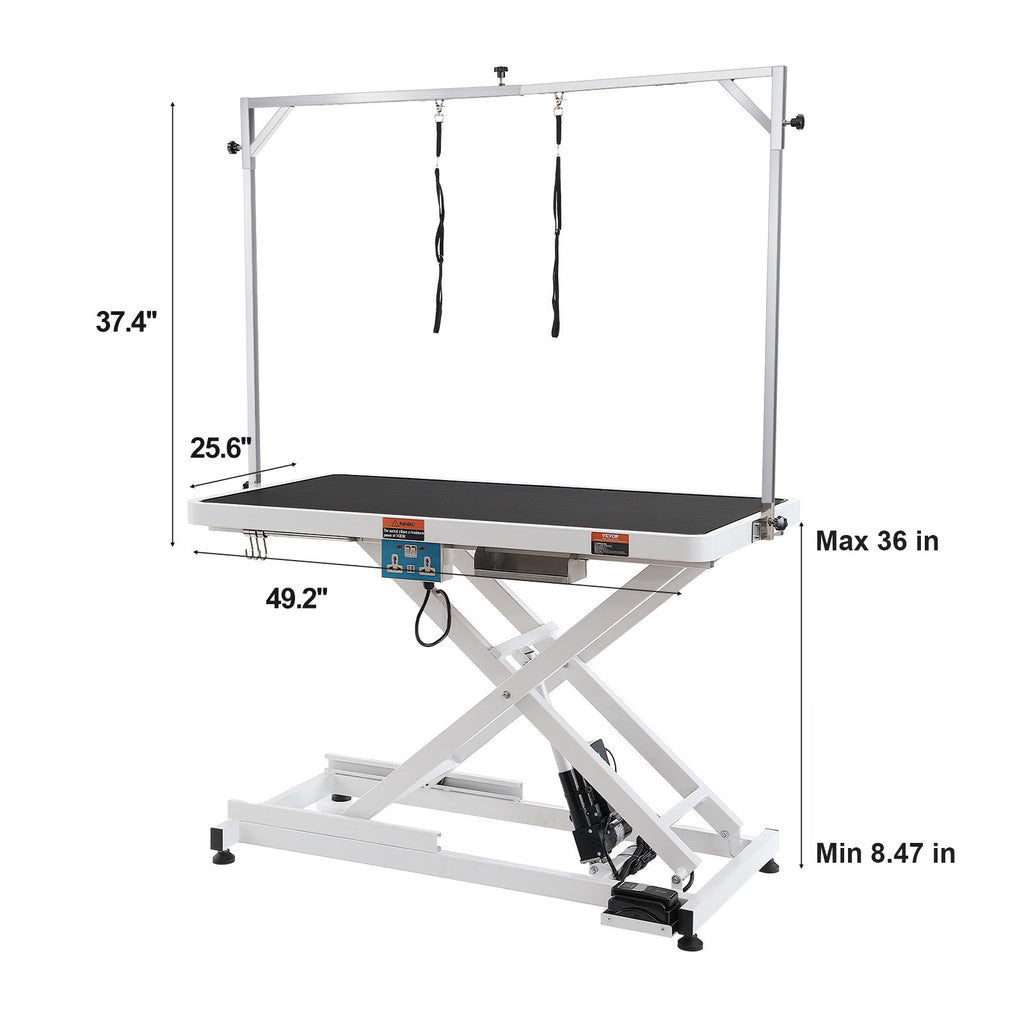 VEVOR 50-inch electric pet grooming table, thickened large dog grooming arm, adjustable height grooming table, non-slip table/grooming station, maximum load bearing 400 pounds