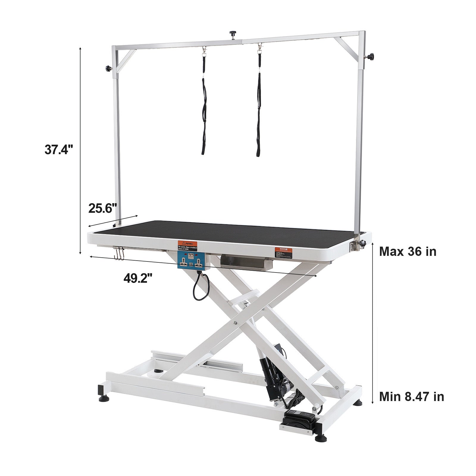 VEVOR 50-inch electric pet grooming table, thickened large dog grooming arm, adjustable height grooming table, non-slip table/grooming station, maximum load bearing 400 pounds