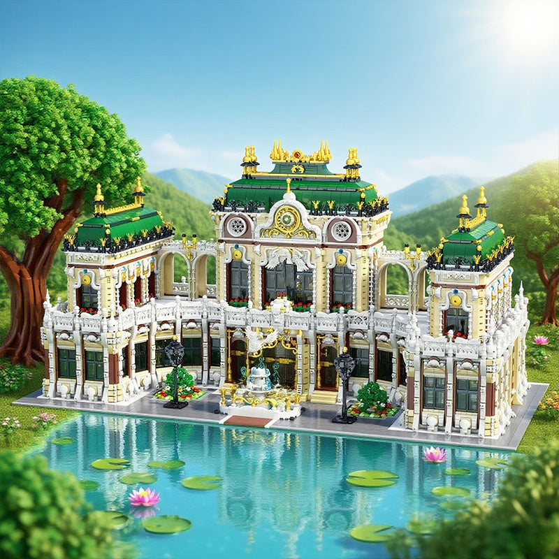 11,920+ piece large street scene building block set featuring intricate architectural models, multi-colored bricks, and detailed assembly instructions. a creative educational building toy perfect for teens and adults. this diy model kit makes a great chri