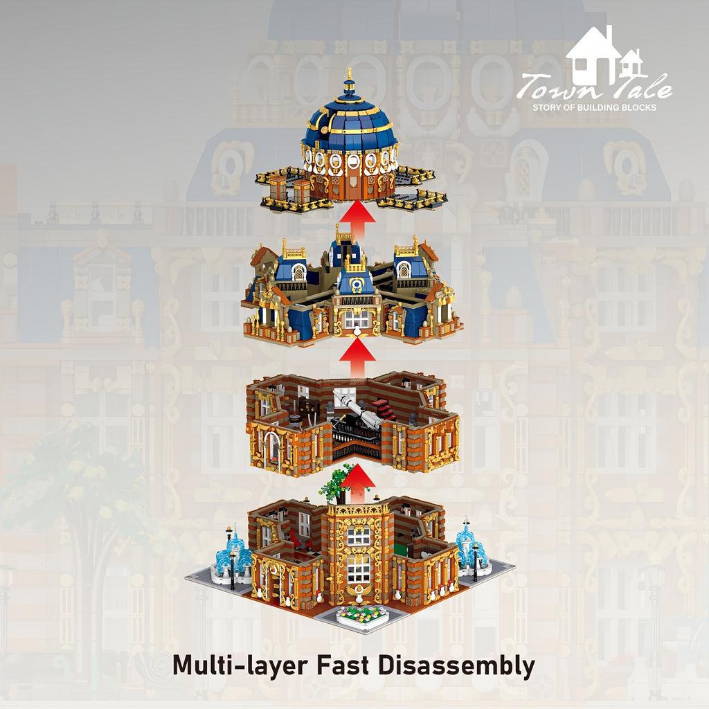 14120-piece royal observatory building block toy model, large castle-shaped structure, creative home decoration, adult building block relaxation toy, perfect gift for adults