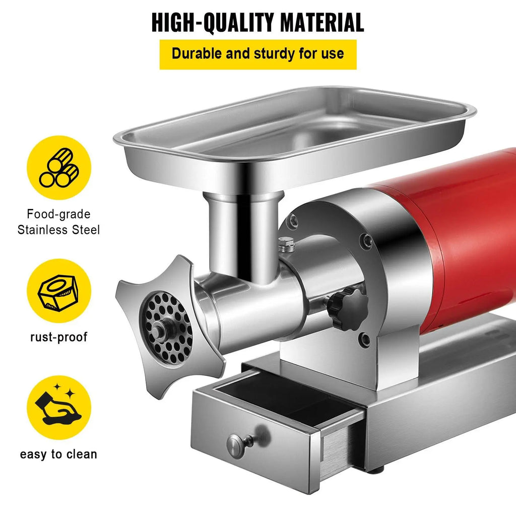 【DealsForYouDays】VEVOR Electric Meat Grinder, 661 Lbs/Hour1100 W Meat Grinder Machine, 1.5 HP Electric Meat Mincer with 2 Grinding Plates, Sausage Kit Set Meat Grinder Heavy Duty, Home Kitchen & Commercial Use Red