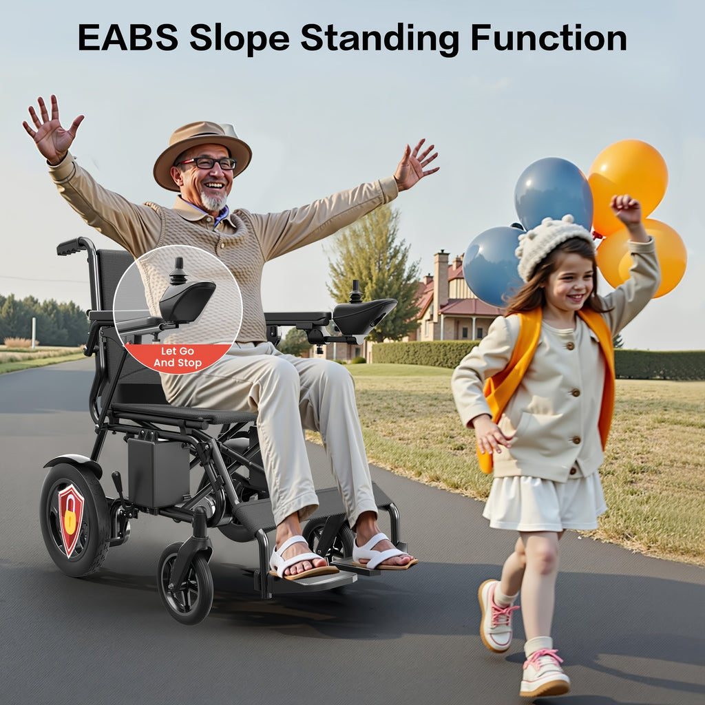 Folding electric wheelchair for adults and the elderly, all-terrain portable electric scooter, 15 miles range, 300 pounds load, can be easily placed in the trunk of the car