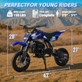 Gas oil motorcycle, off-road motorcycle, 49 CC two-stroke gas oil motorcycle (model: DB001), top speed: 20 Mph, EPA certified, with rear suspension, kill stop switch, disc brake. Surprise gift, battery free