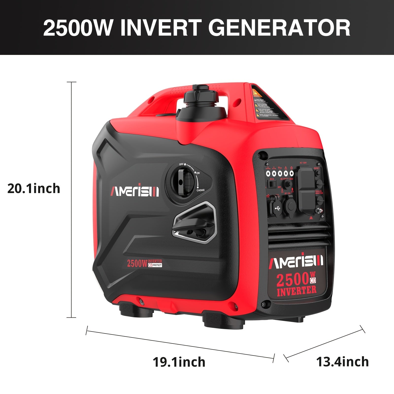 Ultra-quiet 2500/3800/5000 watt gas portable inverter with CO sensor - suitable for home, camping and outdoor activities - supports parallel operation