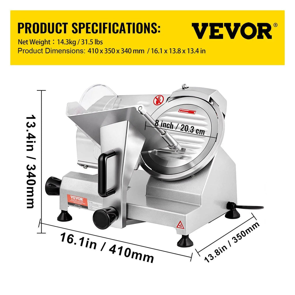 【DealsForYouDays】VEVOR Commercial Meat Slicer, Max. 320W 12-inch Carbon Steel Blade Electric Food Slicer, 350-400RPM Electric Deli Food Slicer, 0-0.6 inch Adjustable Thickness for Commercial and Home Use, Meat, Cheeses, Bread VEVOR Super Brand Day
