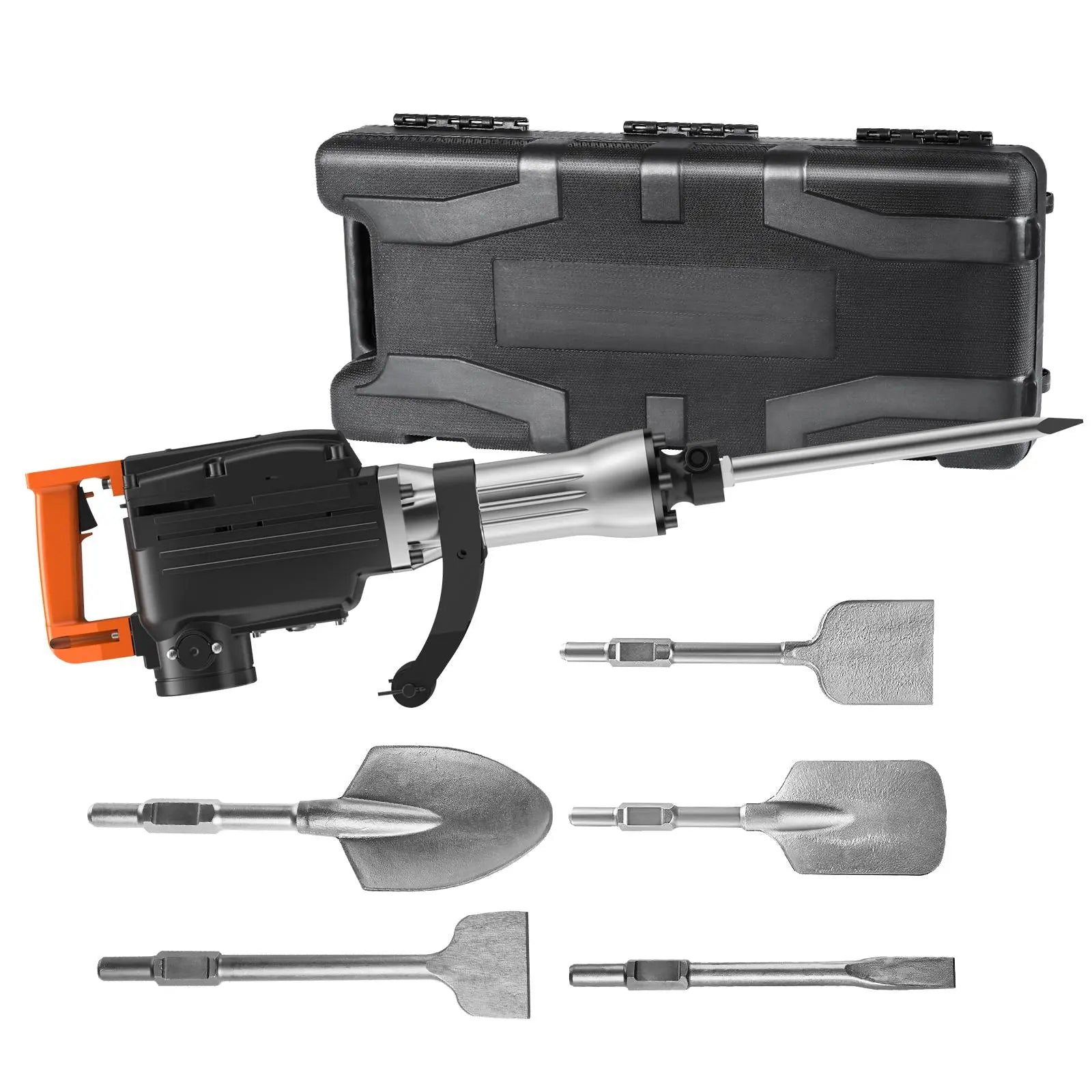 【DealsForYouDays】VEVOR Demolition Jack Hammer,  , 1350 BPM Concrete Breaker 6pcs Chisels Bit Chipping with Case, 2200W Electric Jackhammer Heavy Duty, Black
