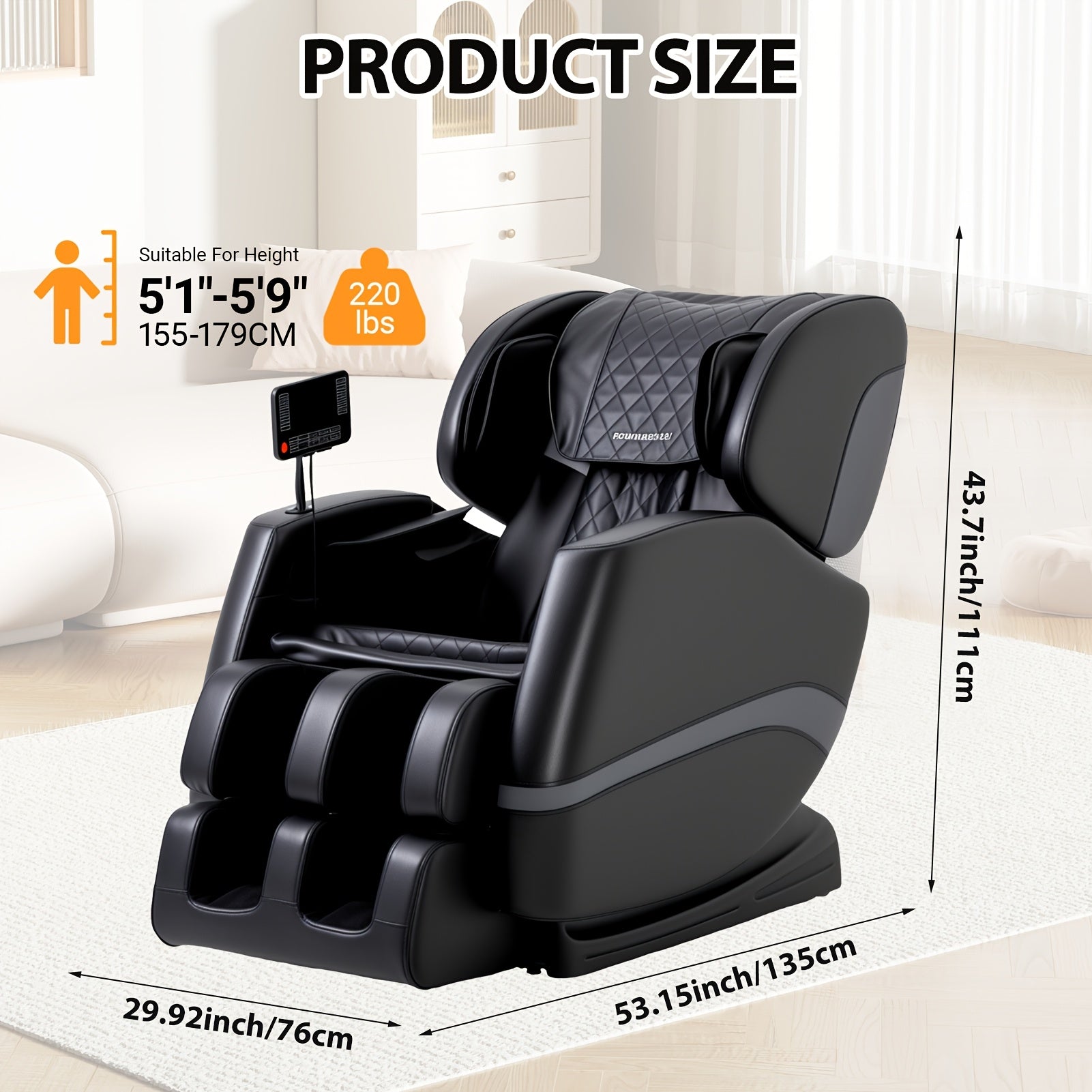The MC50AC01BK-G2 Full Body Zero Gravity Massage Chair is equipped with 14 fixed rollers, waist heating, foot roller massage and touch screen. The perfect relaxing gift for moms, dads and parents, ideal for a back massage