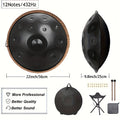 Hand Disc Three Top Drum 12 Tones, 22 Inch D Minor Kurdish Hand Disc Drum, 432Hz Premium Steel Tongue Drum, Suitable for Adult Yoga Meditation, Sound Healing Instrument, Beginner Gift, with Tote, Drum Stick, Stand, Cloth, Sticker