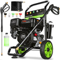 MAX 4200PSI 3GPM 212CC Commercial Gas Pressure Washer, 7.0 HP Professional Gas Washer with 5 Nozzles, 25 'Hose, 33.81 oz Foam Bottle for Automobiles, Fences, Driveways, Yards (EPA/CARB/ETL Compliant), Black