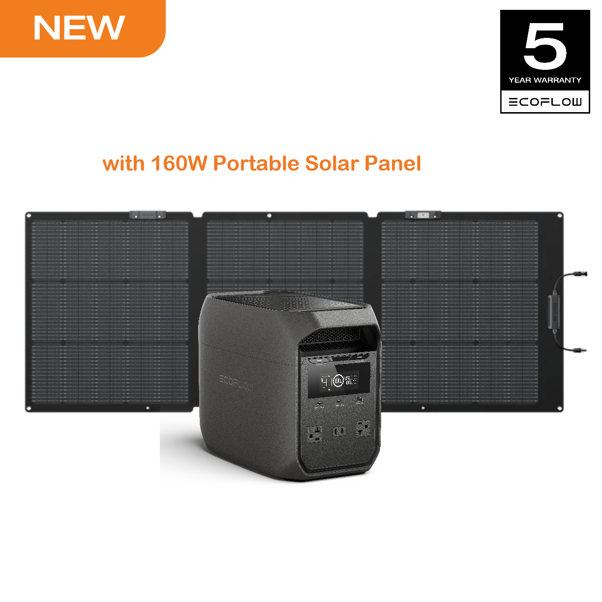 EcoFlow Rapid Mag 5000mAh Power Bank with Portable Power Station DELTA 3 Classic Dark 1000, 1024Wh Phosphorus Lithium Iron Phosphate Battery, 1800W AC Output with X-Boost Technology, 1 Hour Fast Charging, Solar Power Bank for Home Outdoor (110W/160W So