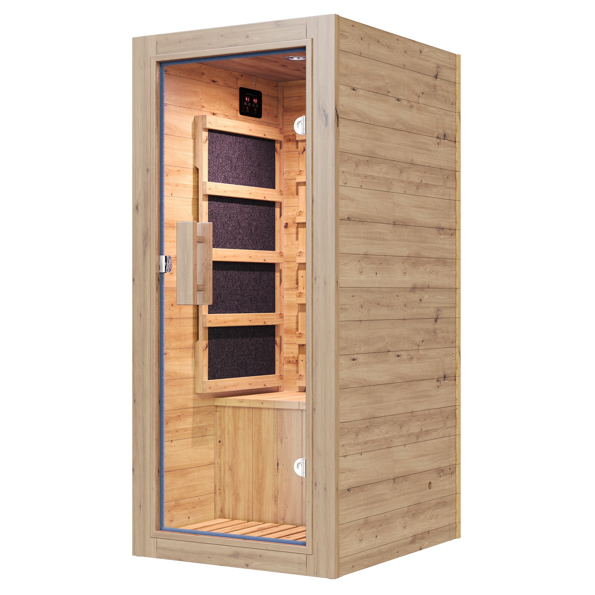 PAPAJET household single infrared dry steam sauna room, spruce wood indoor sauna room with sole heater, home relaxation muscle recovery spa