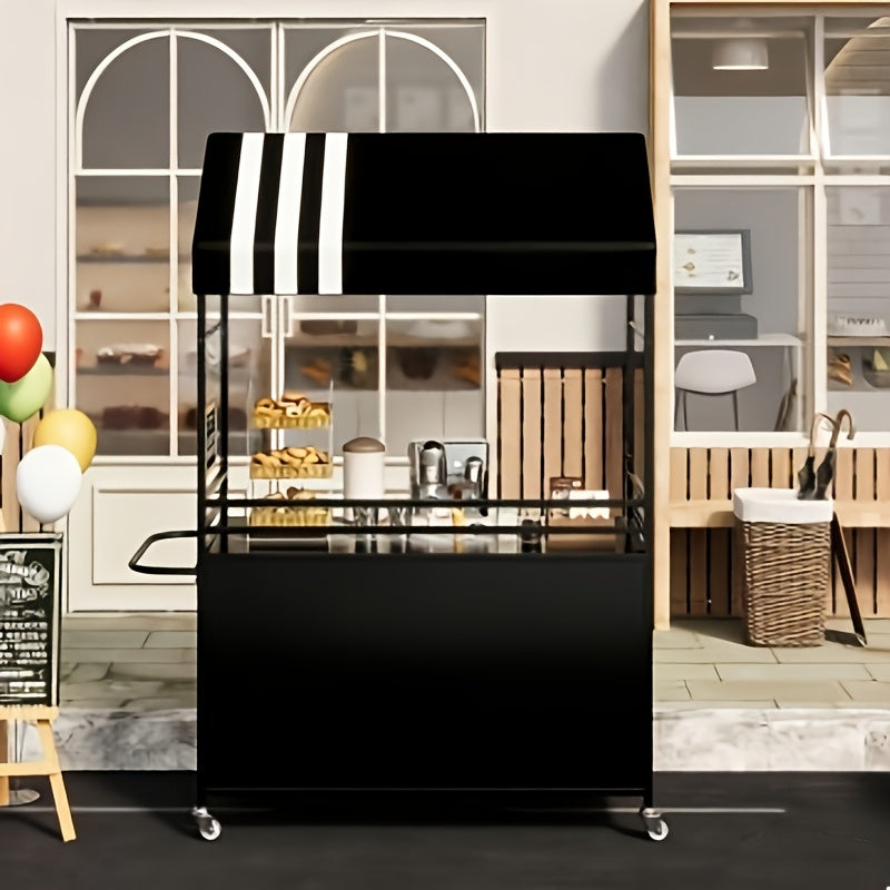 Portable food trucks with a canopy, rotating wheel trucks with locks, multi-layer candy and dessert display trucks - perfect for street fairs, street stalls, parties, weddings, bar mitzvahs, business carts, and holiday decorations