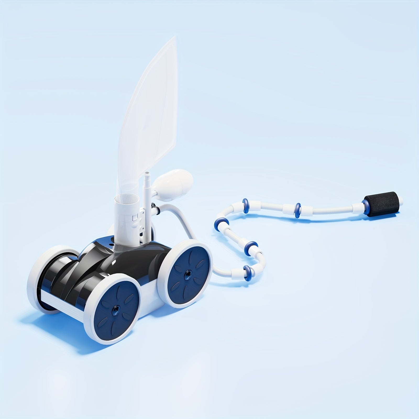 Upgraded Pool Pressure Side Brush - Professional Pool Cleaning Solution. IMPORTANT: 58 Psi Booster Pump and 1.5 NPT Threaded Inlet Required. No electrical components. (with hose)