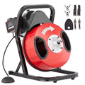 【DealsForYouDays】VEVOR Drain Cleaner Machine 50FT x 1/2 Inch, Manual Feed Sewer Snake Auger - with 4 Cutters & Air-activated Foot Switch for 2" to 4" Pipes