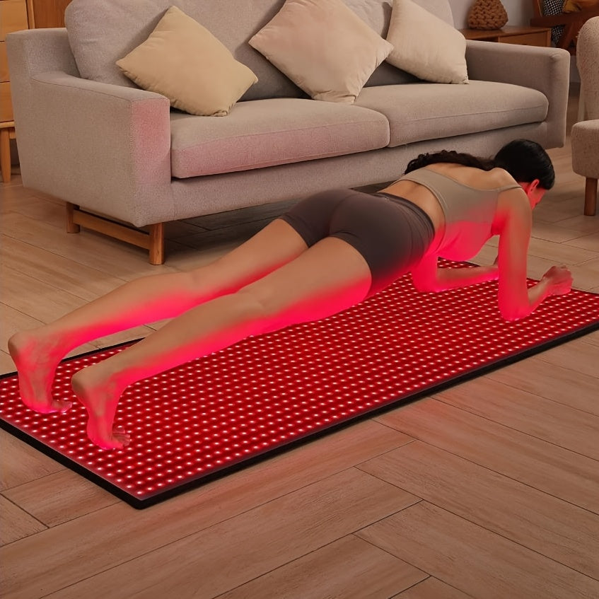 1280 led red light therapy pad, 660nm-850nm near-infrared light blanket device, full-body large size pad for relaxation and skincare