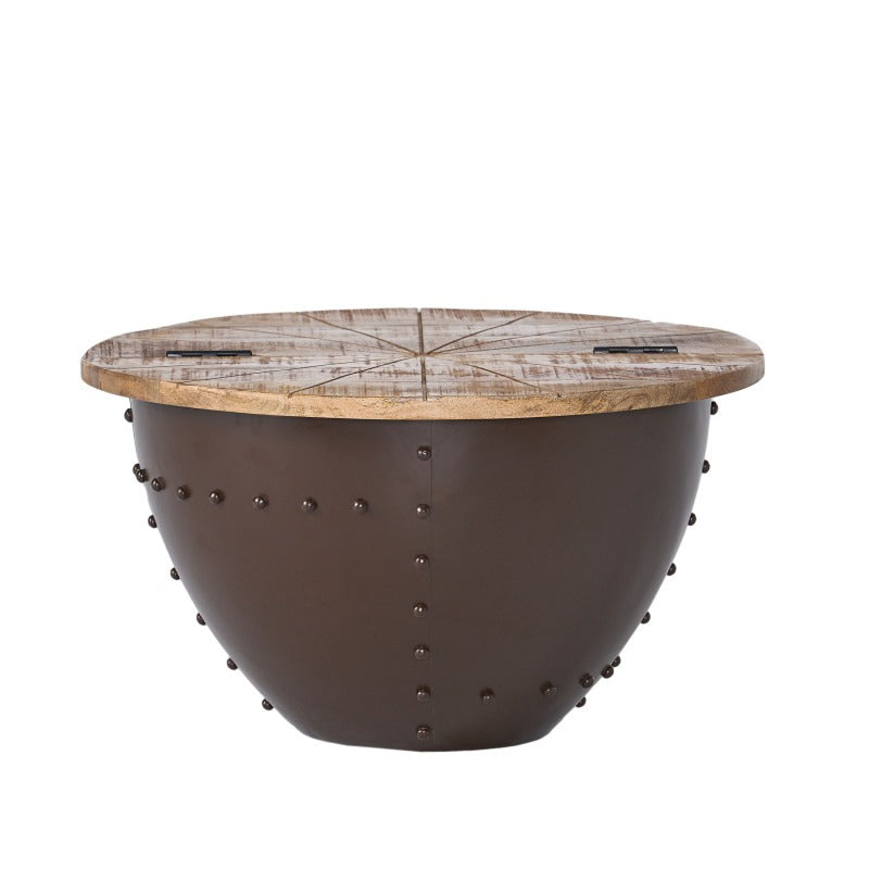 WOODEN and IRON COFFEE TABLE