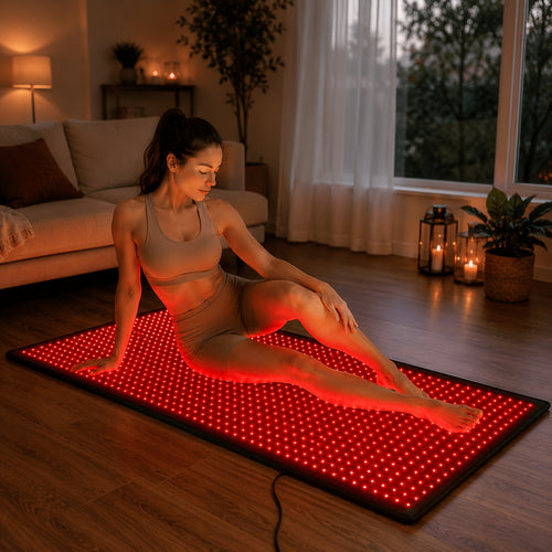 1280 led red light therapy pad, 660nm-850nm near-infrared light blanket device, full-body large size pad for relaxation and skincare