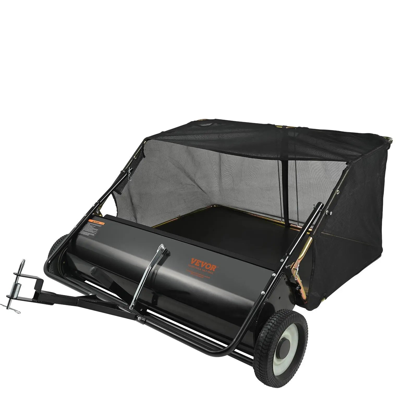 【DealsForYouDays】VEVOR Tow Behind Lawn Sweeper, 50 in Pull Behind Lawn Sweeper, 26 cu. ft Large Capacity Leaf & Grass Collector, Heavy Duty Garden Sweeper with Adjustable Sweeping Height for Yard, Lawn, Farm