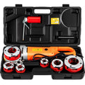 【DealsForYouDays】VEVOR Electric Pipe Threader,  , 2300W Pipe Threading Machine with 6 Dies 1/2"-2", 110V Hand-held Pipe Threader Machine with Copper Motor, Portable Electric Pipe Threading Kit with Carrying Case